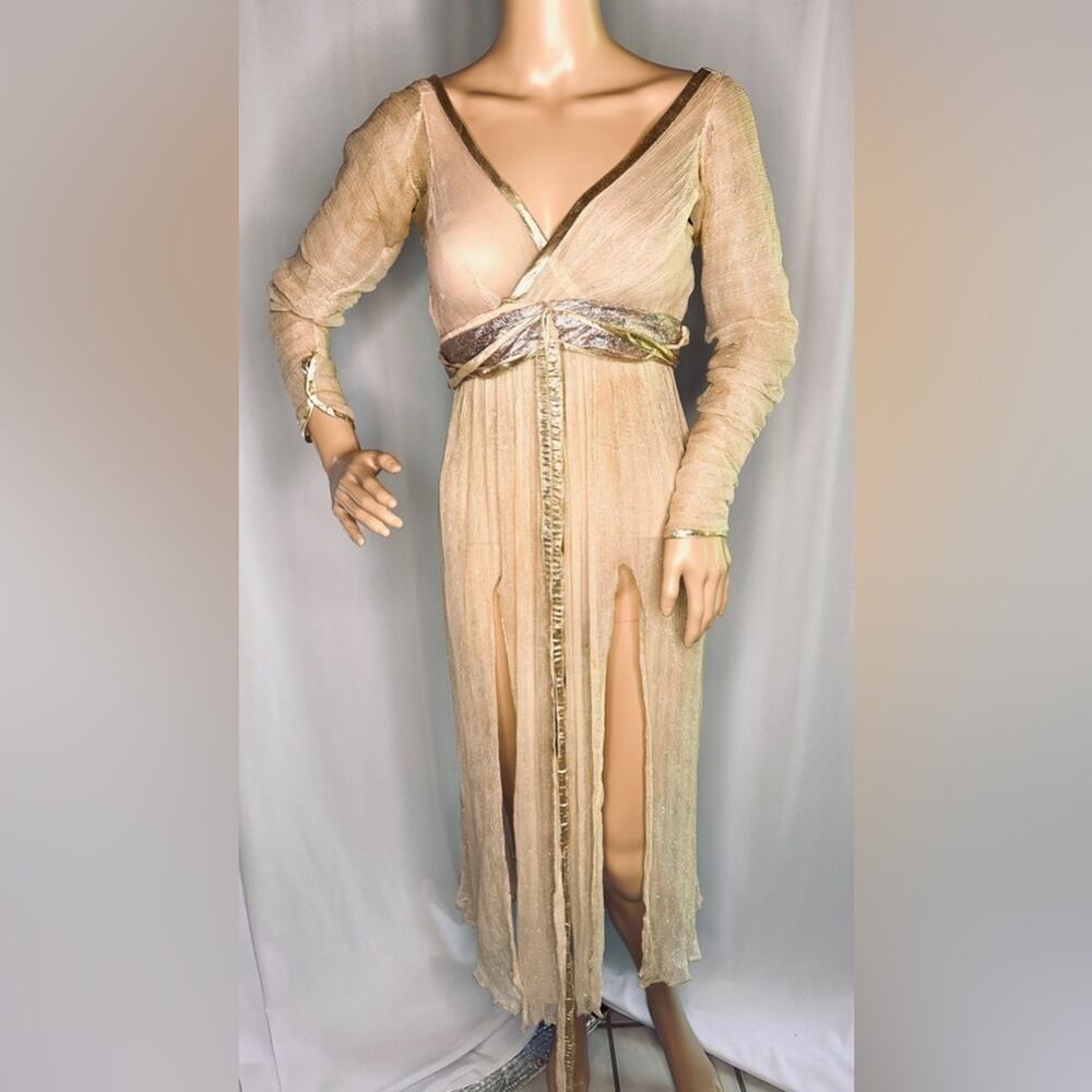 Vintage Barbara Matera “Miss Cordova” Theatrical Dress Gossamer Gold Couture